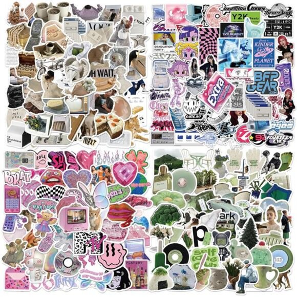 200Pcs Y2K Stickers - Cool 2000s Cyber Trend Stickers - Picture 1 of 7